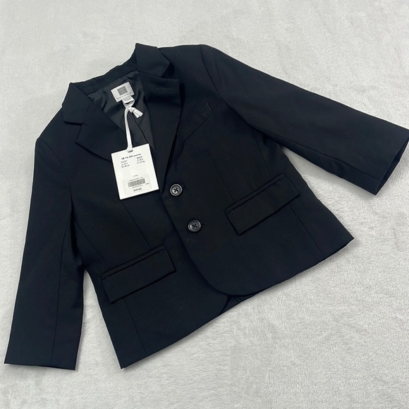 NWT Janie & Jack Special Occasion 100%‎ Wool 18-24 mos Black Blazer Jacket - Picture 1 of 8